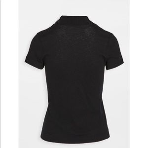Enza Costa Mock Neck Tee Small Black NWT